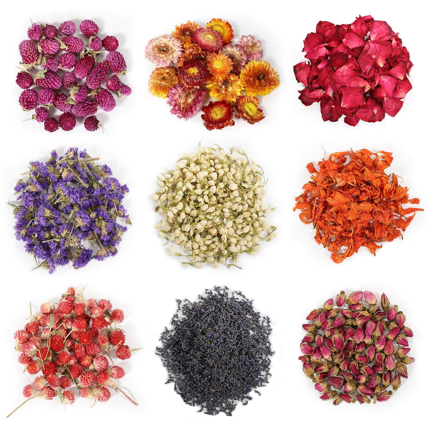 40 Bags Natural Dried Flowers Kit, Natural Dried Herbs with 2 Mesh Drawstring Bag for Soap,Candle,Resin Jewelry Making,Bath,Nail - Rose Petals,Rosebuds,Lilium,Jasmine,Don't... - Image 9