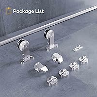 Vista 7 de EaseLife Kit de riel de acero inoxidable para puerta corrediza de granero de 6 pies, moderno, resistente, antioxidante, se desliza suavemente