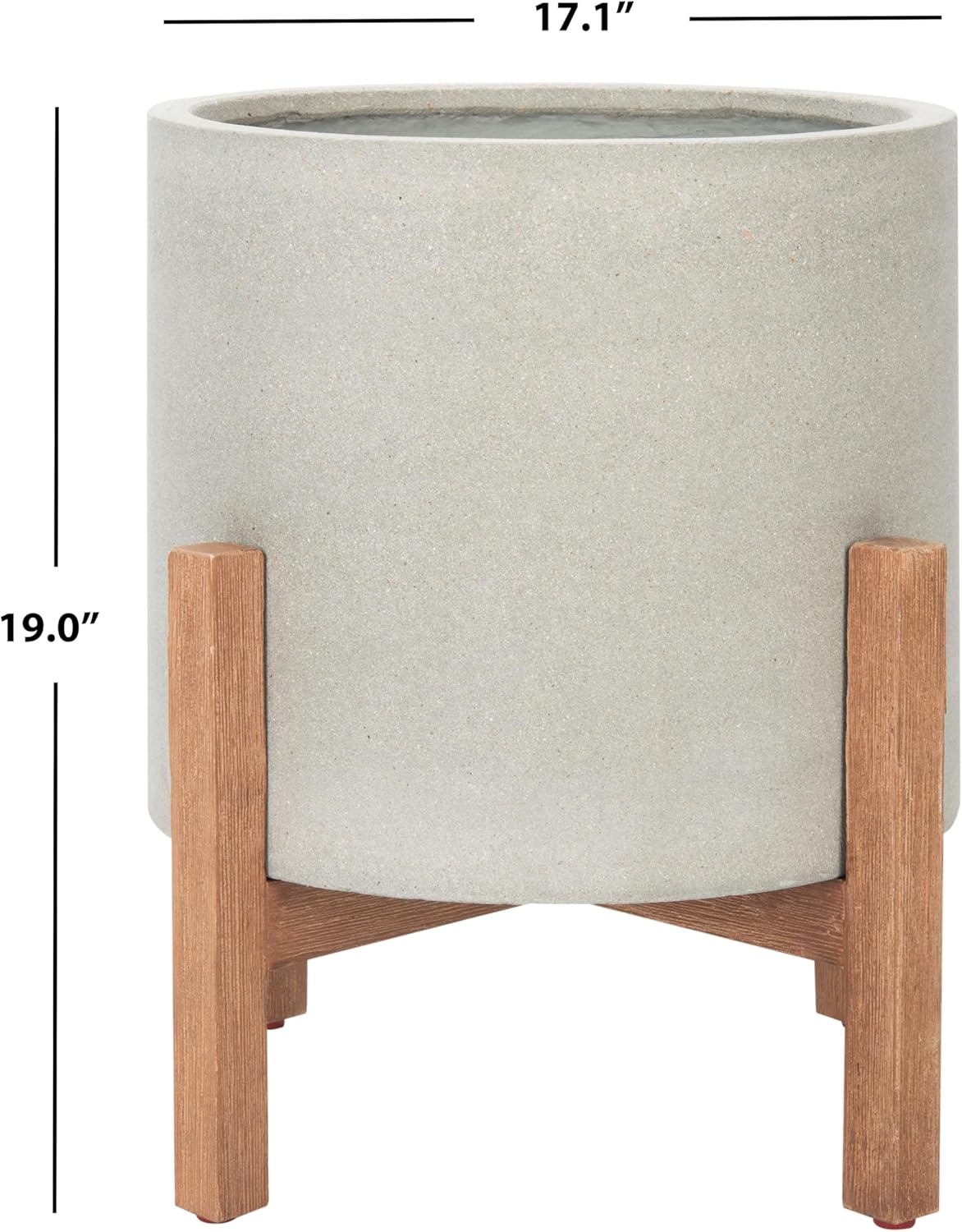 SAFAVIEH Outdoor Collection Jesper Natural/Light Grey Concrete Planter
