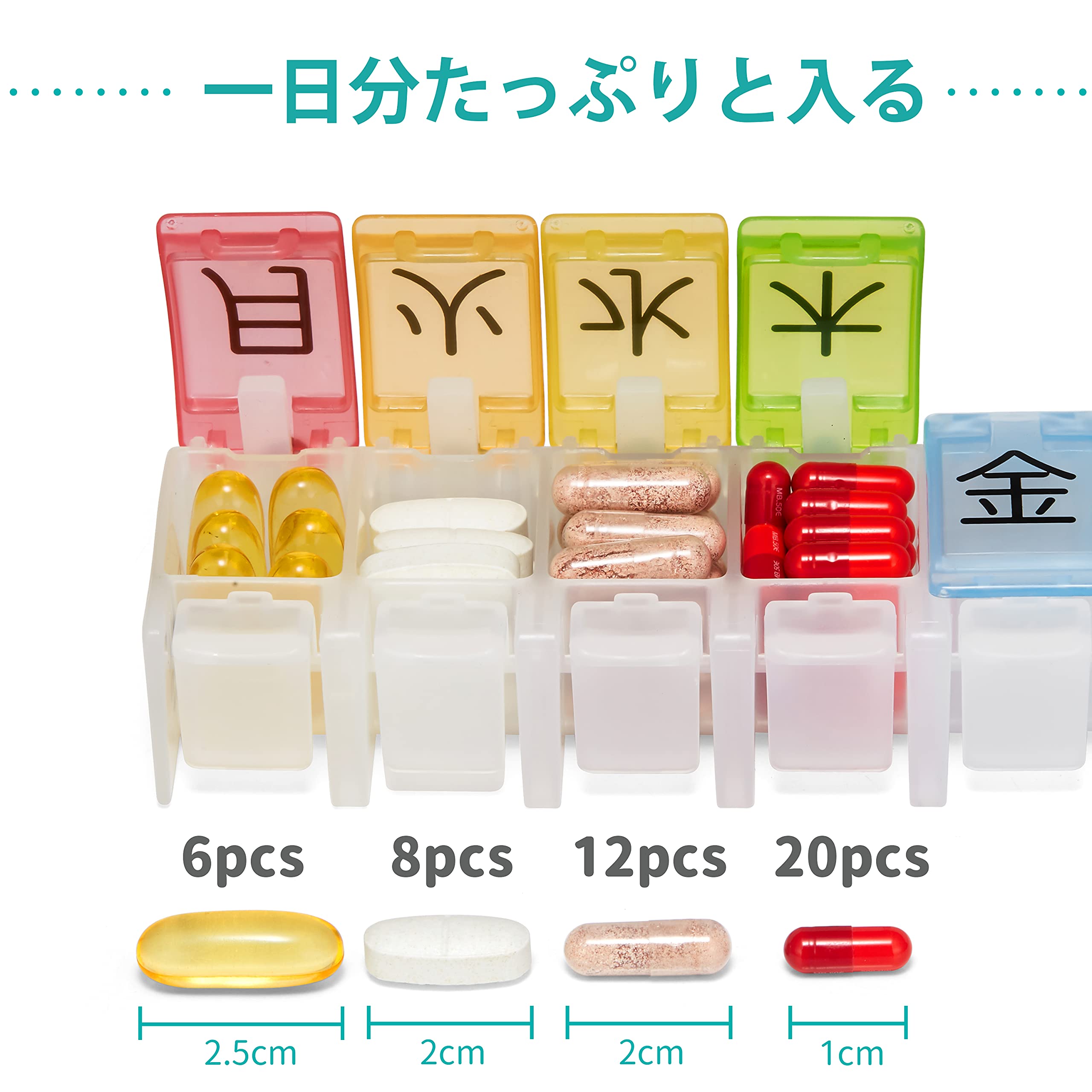 Amazon.co.jp: Fullicon ワンタッチ開閉 コンパクト ピルケース 1週間