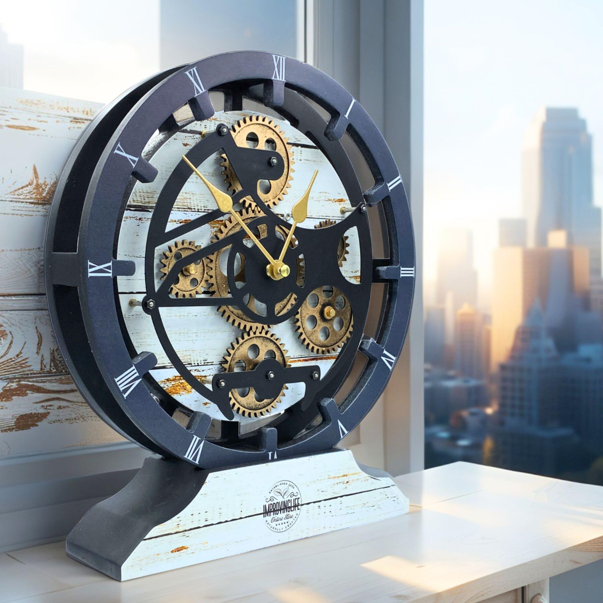 Amazon.com: ImprovingLife The Gears Clock Desk Clock 10 inches