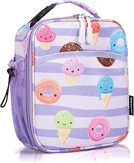 JOYHILL Kids Lunch Box, Insulated Lunch Bag for Teen Girl Boy, Lunch Boxes for Kids with Water Bottle Holder for School, Cute Lunchbox Kawaii Small Lunch Tote Toddler Donut