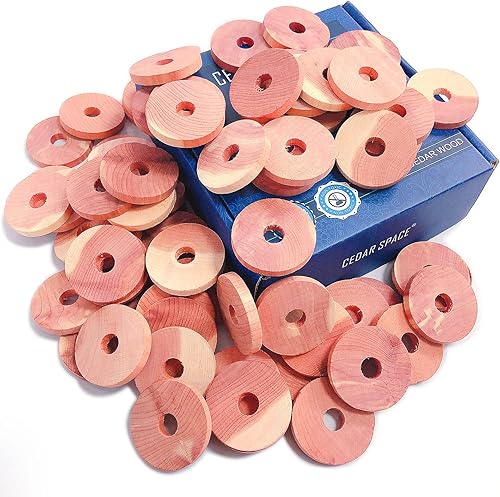 Bloques de cedro para almacenamiento de ropa, 24 anillos de cedro 100% aromáticos, accesorios de cedro para almacenamiento de armarios, bloques de