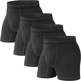 Pair of Thieves EDK Men's Soft Cotton Boxer Briefs 4-Pack | Tagless, No-Roll Waistband, 4-Way Stretch Comfort