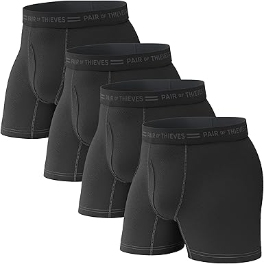 Pair of Thieves Soft Cotton Boxer Briefs for Men Pack (4 & 8 Pack) - Tagless Mens Underwear for All-Day Comfort and Support