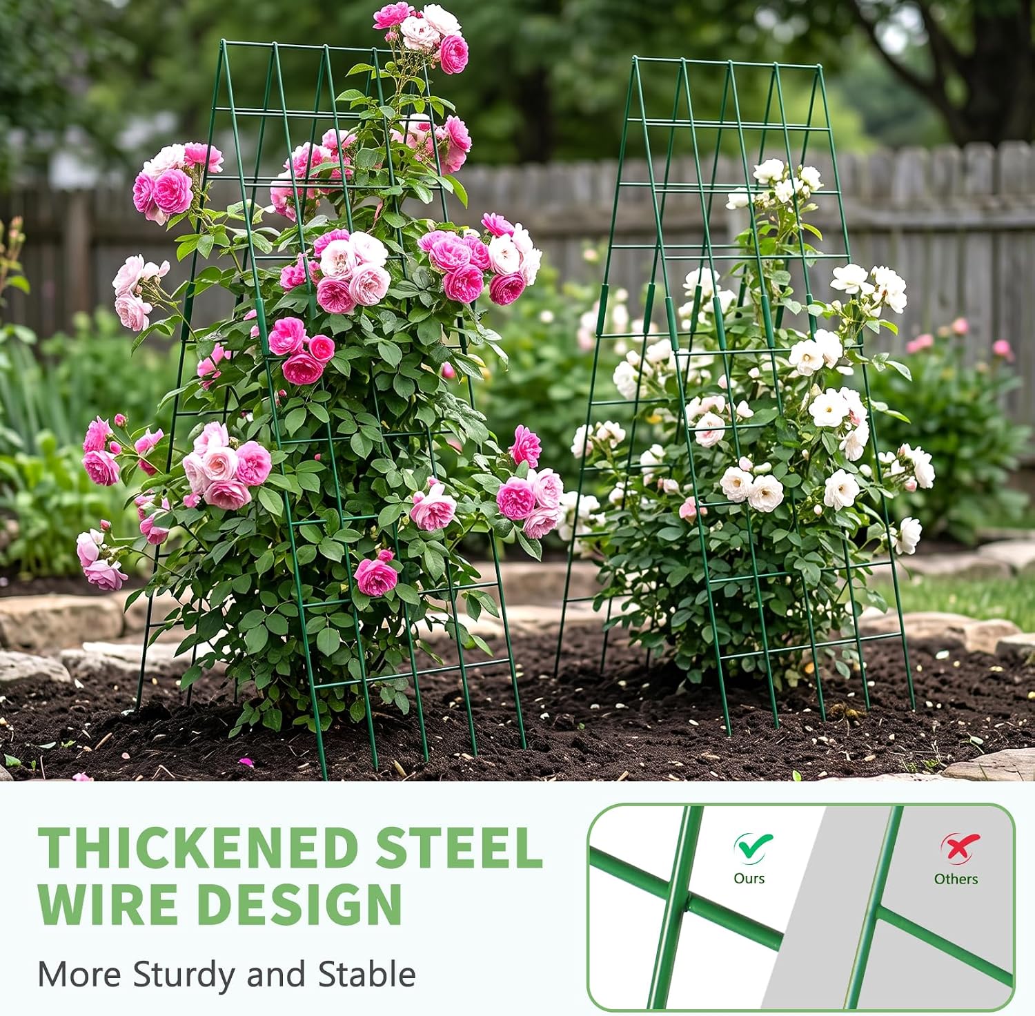 DoCred 59" H Cucumber Trellis, 2 Pack Foldable A Frame Garden Trellis image 5