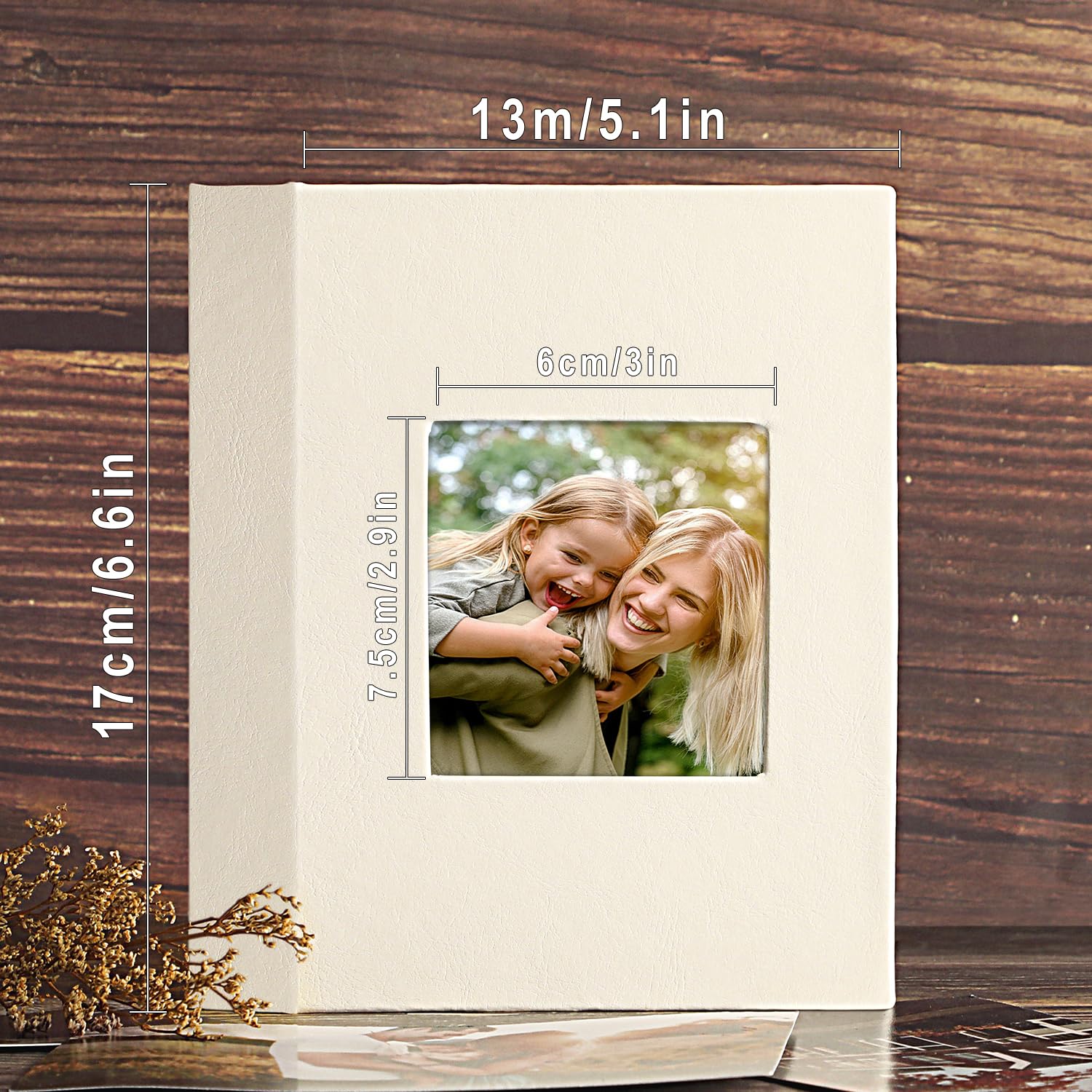 Ywlake Album Fotografico 10x15 50 con Tasche 2 Confezioni, Piccolo Mini Cuoio Album Foto Portafoto Verticale Tascabile Tasca Beige