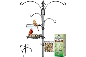 Gray Bunny Bird Feeder Stand SET