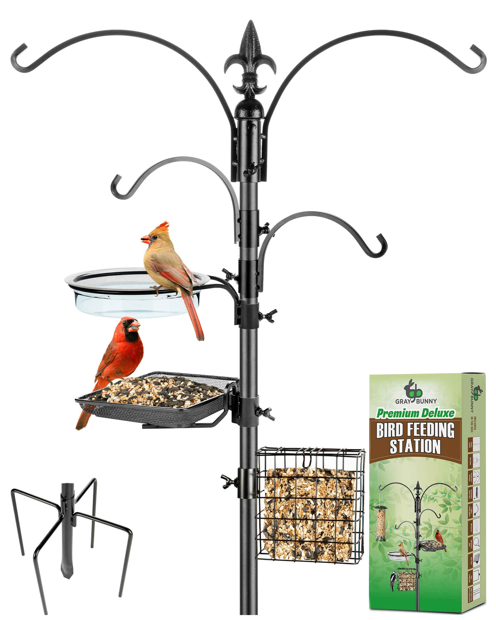 Gray Bunny Bird Feeder Pole