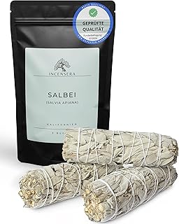 Weißer Salbei Räuchern, 3 Stück Räucherbündel, Weisser Salbei Räuchern, Sage Smudge Stick, White Sage, Salbei Getrocknet, ...