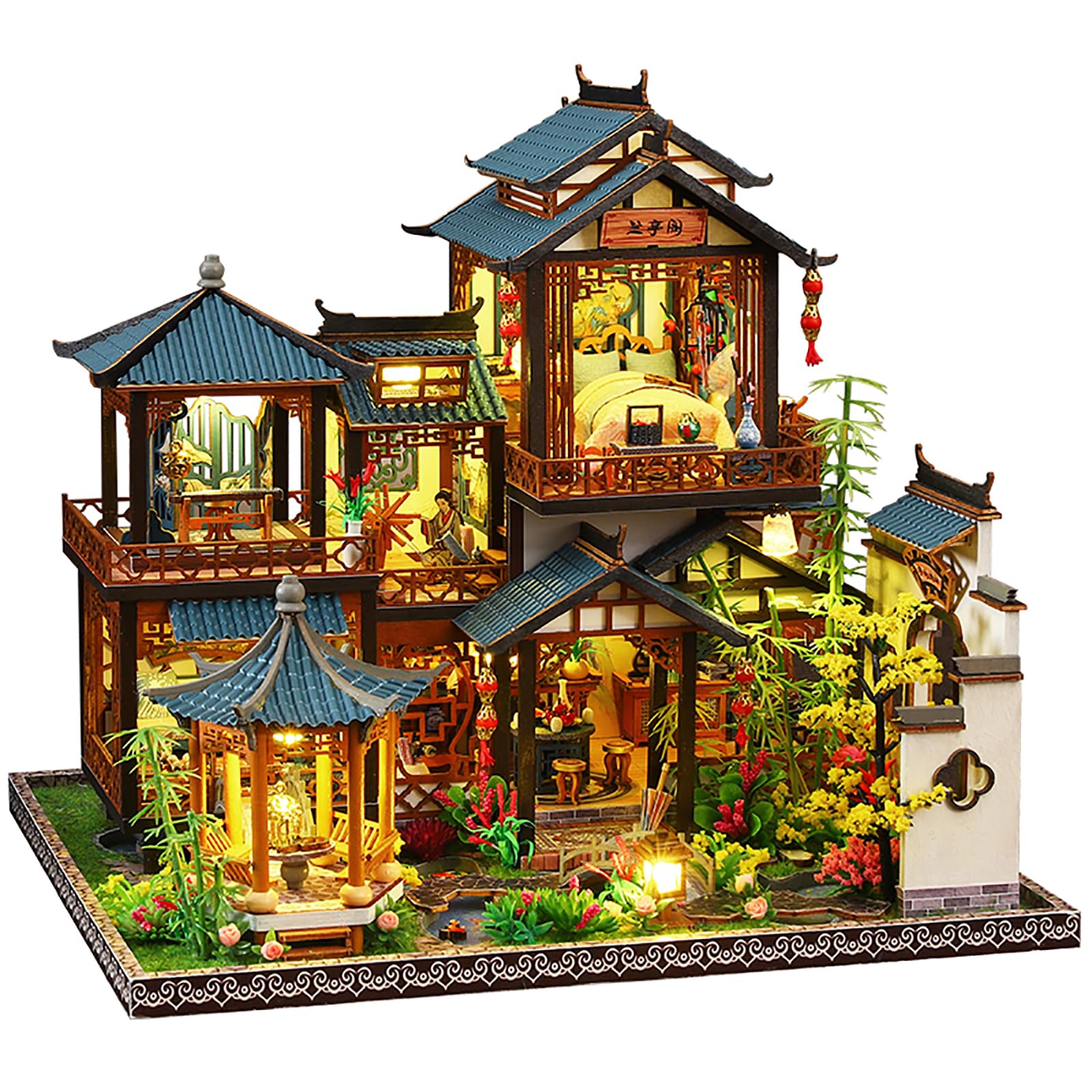 DIY Book Nook Kit, DIY Miniature Dolls House Kit with Furniture and LED Light, 3D Puzzle Wooden Art Bookends