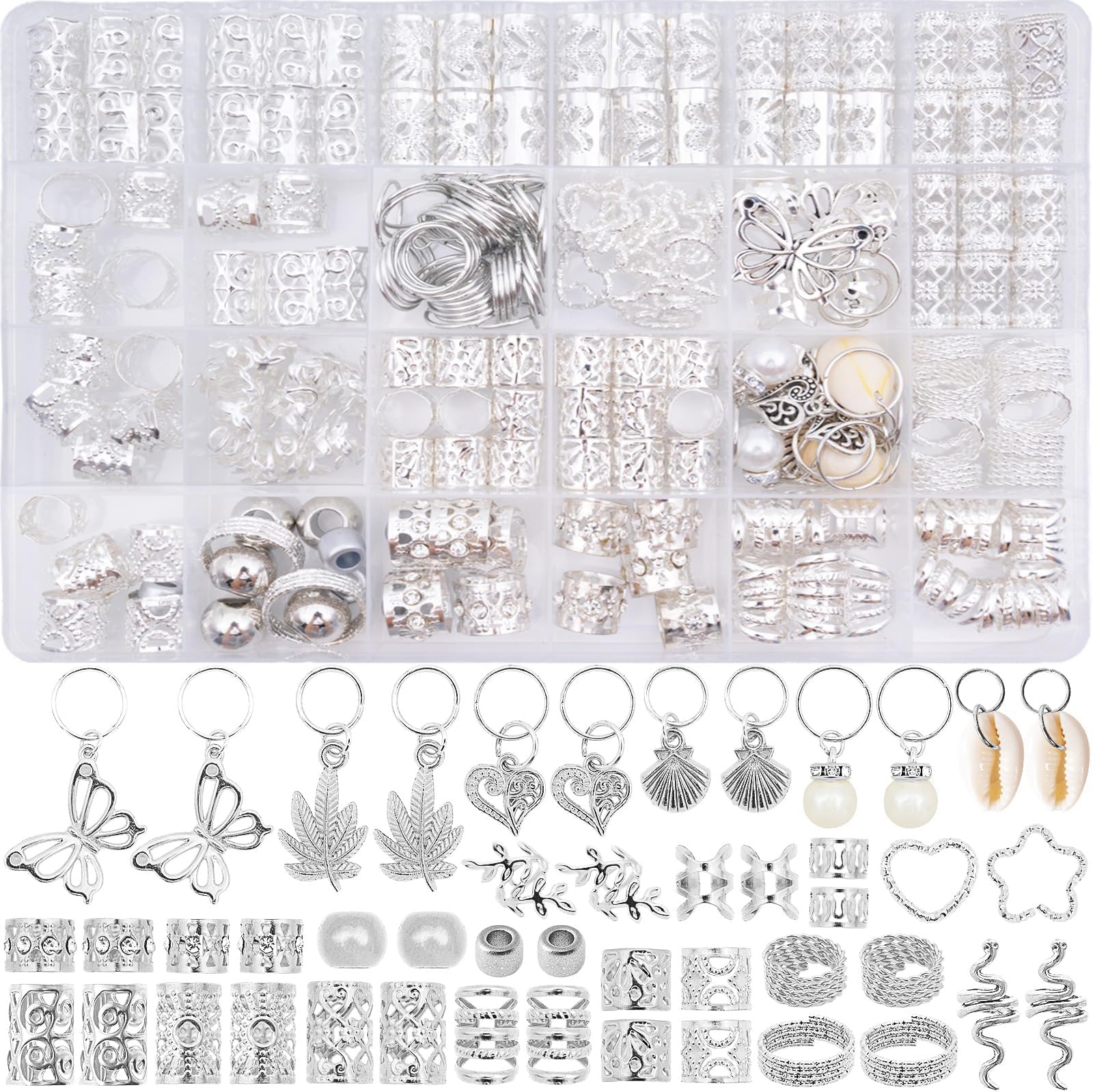 Amazon.com : Lucomb 259 Pcs Hair Jewelry for Braids, Loc Jewelry for ...