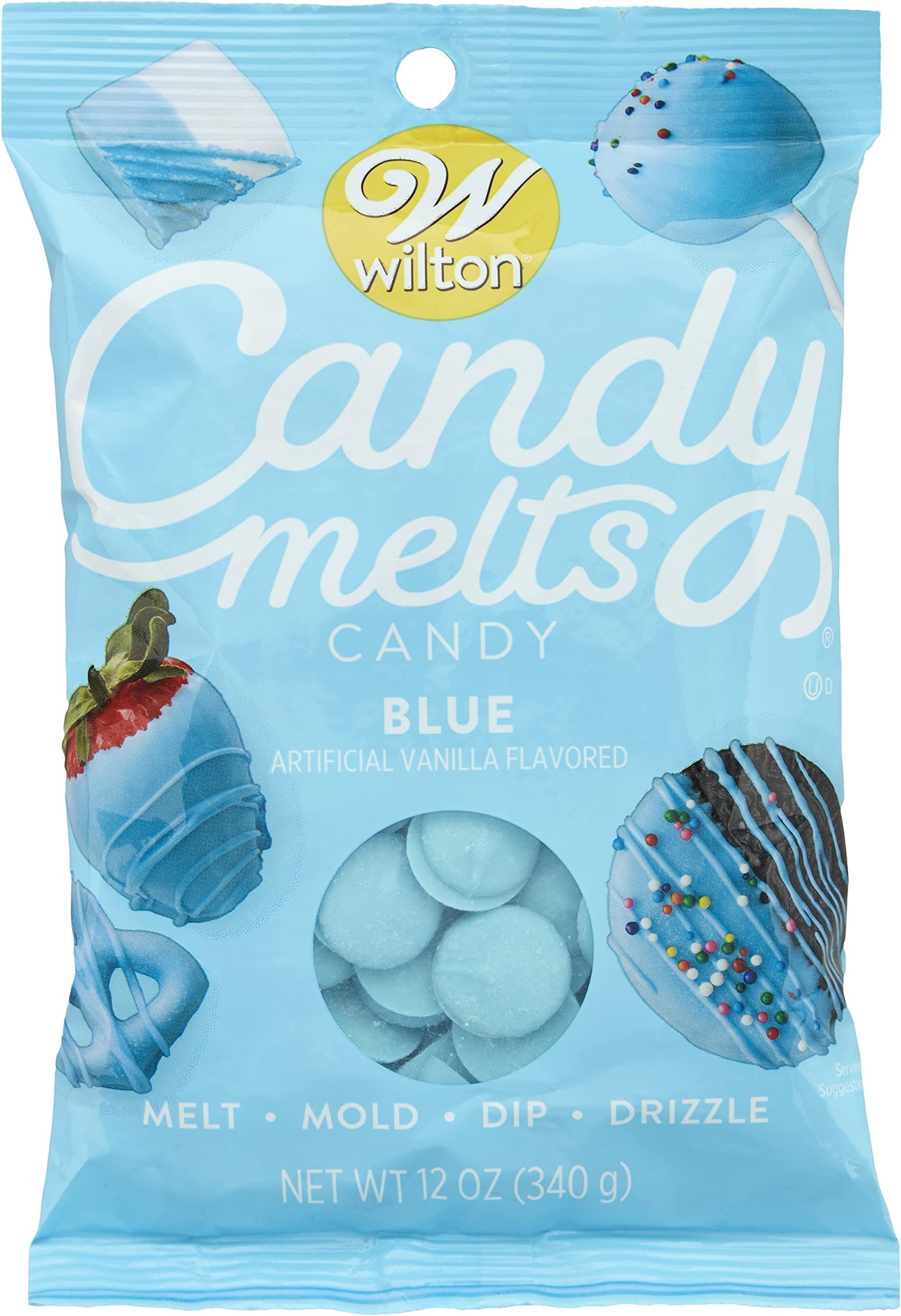 Candy Melts, Candy, Blue, Artificial Vanilla Flavor, Net Wt 12 Oz (340 g)