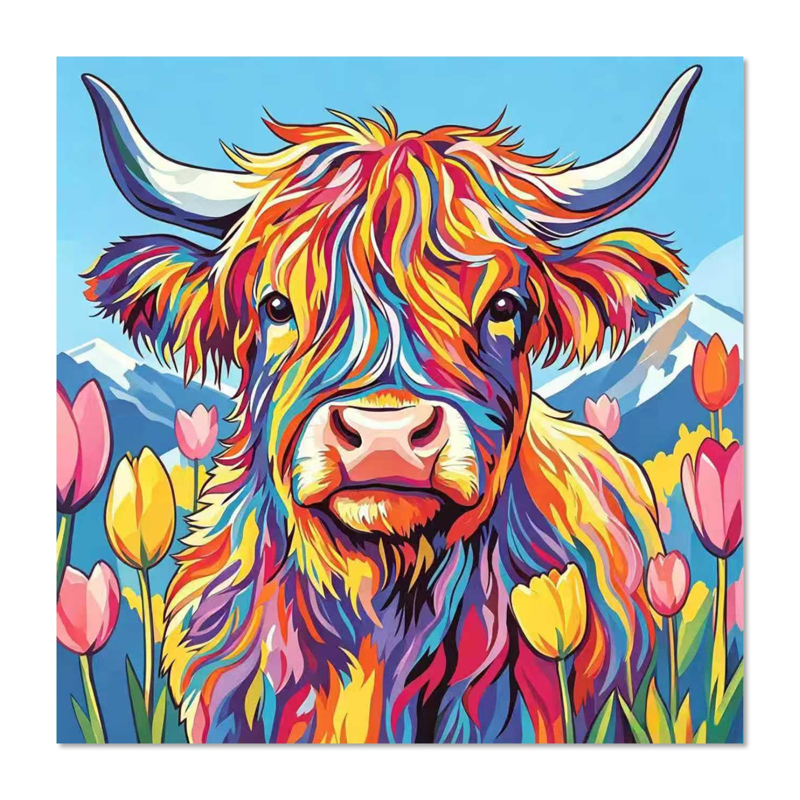 Highland Cow Paint by Numbers for Adults, Animals Painting by Numbers — image 1