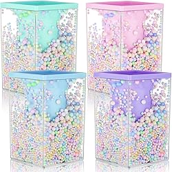 4 Pieces Cute Pen Holder Bubble Pencil Cup for Kids Kawaii Pencil Holder Desktop Stationery Organizer Makeup Brush Storage Holder for Teen Girls Desk Accessories, 4 Colors