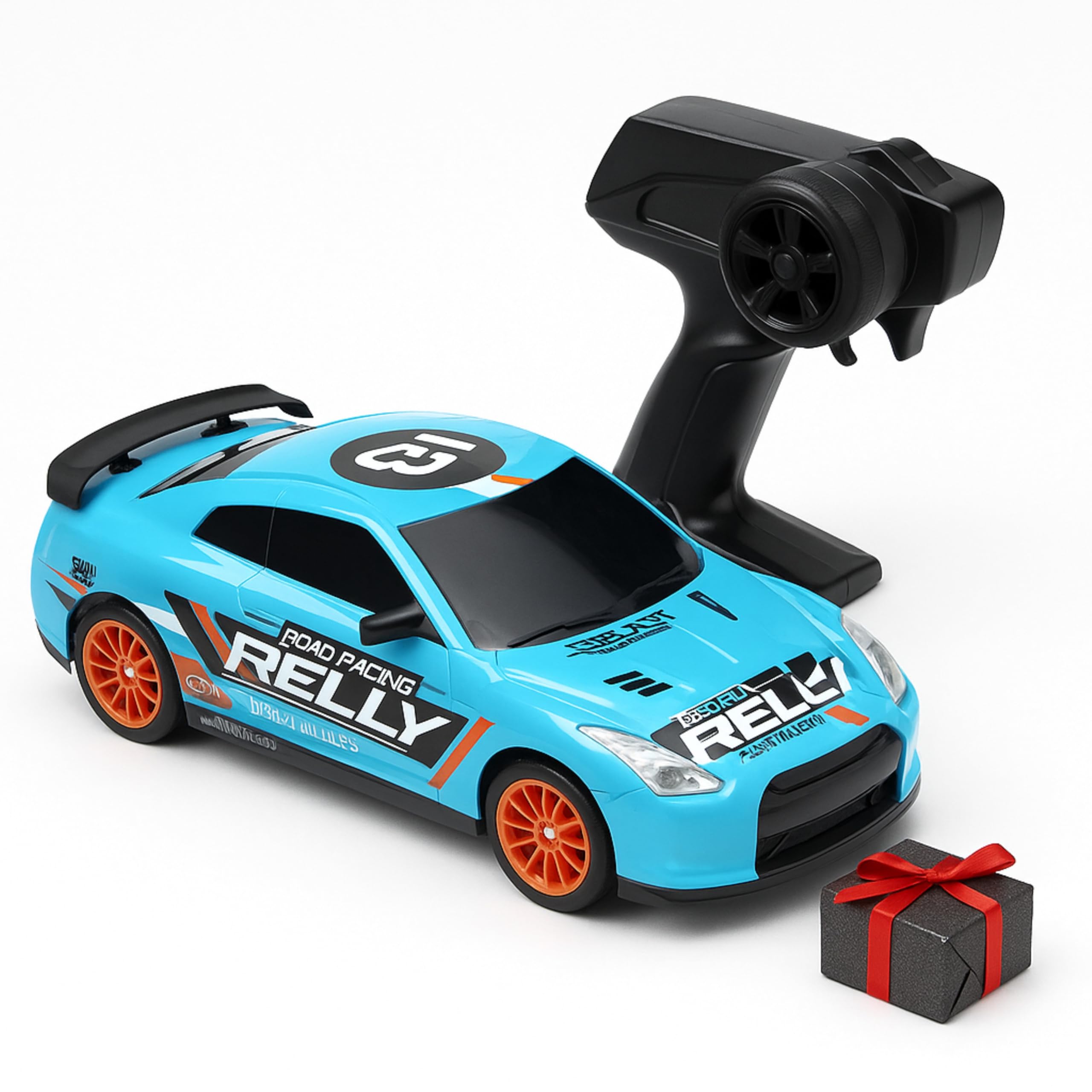 SCALICON Nissan GT-R R35 Rally RC Car – Blue & Orange Relly