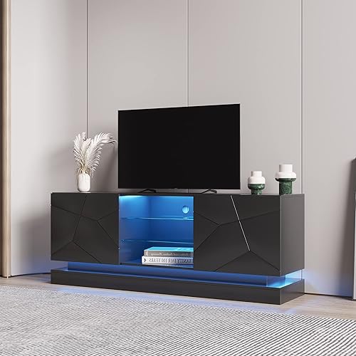 Moderno centro de entretenimiento de 65 pulgadas, con mango de madera maciza, gabinete, consola, mueble multimedia para mesa de TV, soporte de