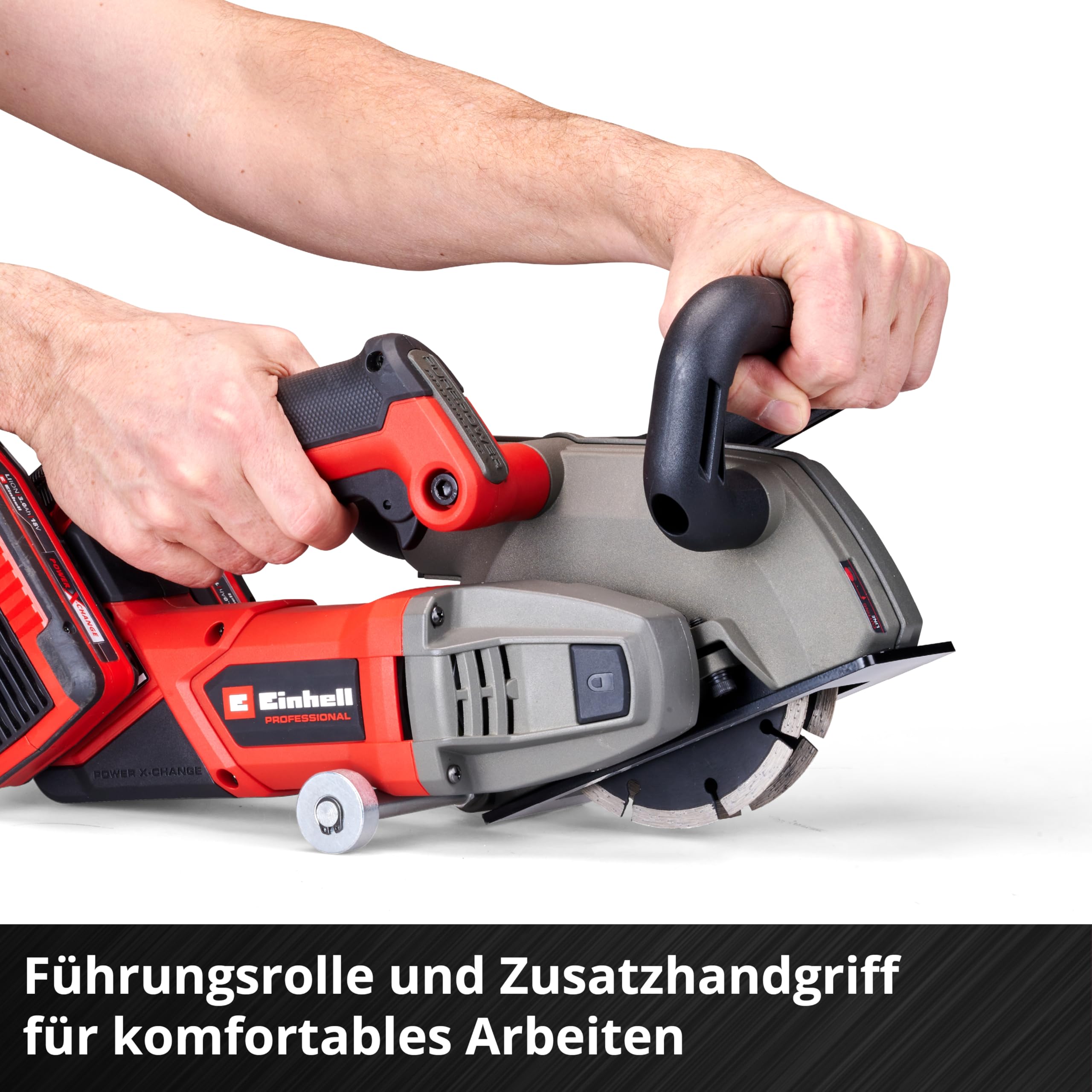 Einhell Professional Akku-Mauernutfräse TP-MA 36/30 Li BL - Solo Power X-Change (36 V, 1500 W, Schnittbreite bis 30 mm, Schnitttiefe bis 30 mm, inkl. 2x Diamant-Trennscheiben)