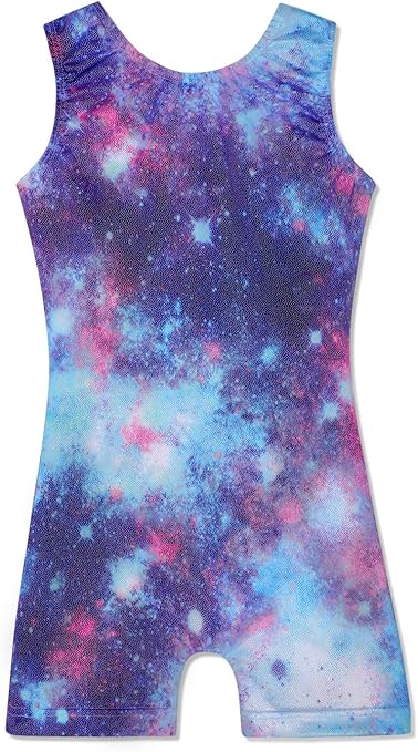 Leotards for Girls Gymnastics Toddler Dance Biketards Mermaid Unicorn Athletic Dance Wear Shiny Rainbow Blue Hotpink