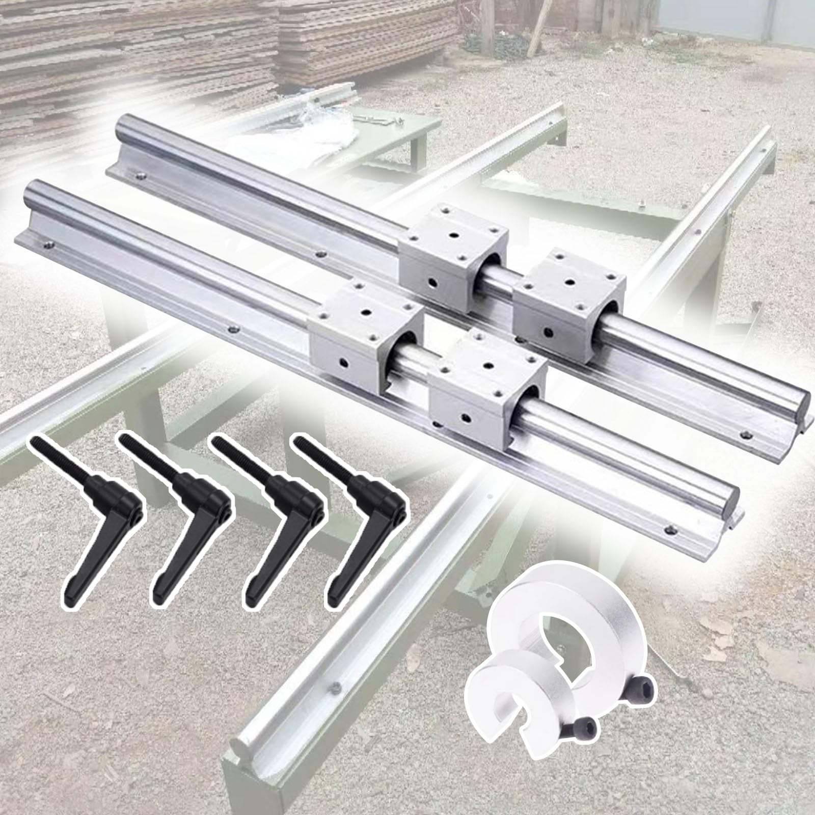 Rieles de guía lineal y rodamientos, rieles deslizantes de tornillo de bola, bloque de rodamiento deslizante suave, rieles de movimiento lineal duraderos para CNC y automatización