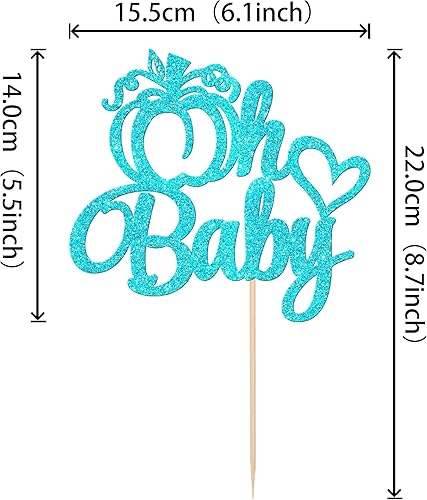 Miniatura 152 de 24 piezas de calabaza Oh Baby Cupcake Toppers Glitter Heart Feet Baby Shower Cupcake Picks para otoño, Acción de Gracias, tema de otoño, baby