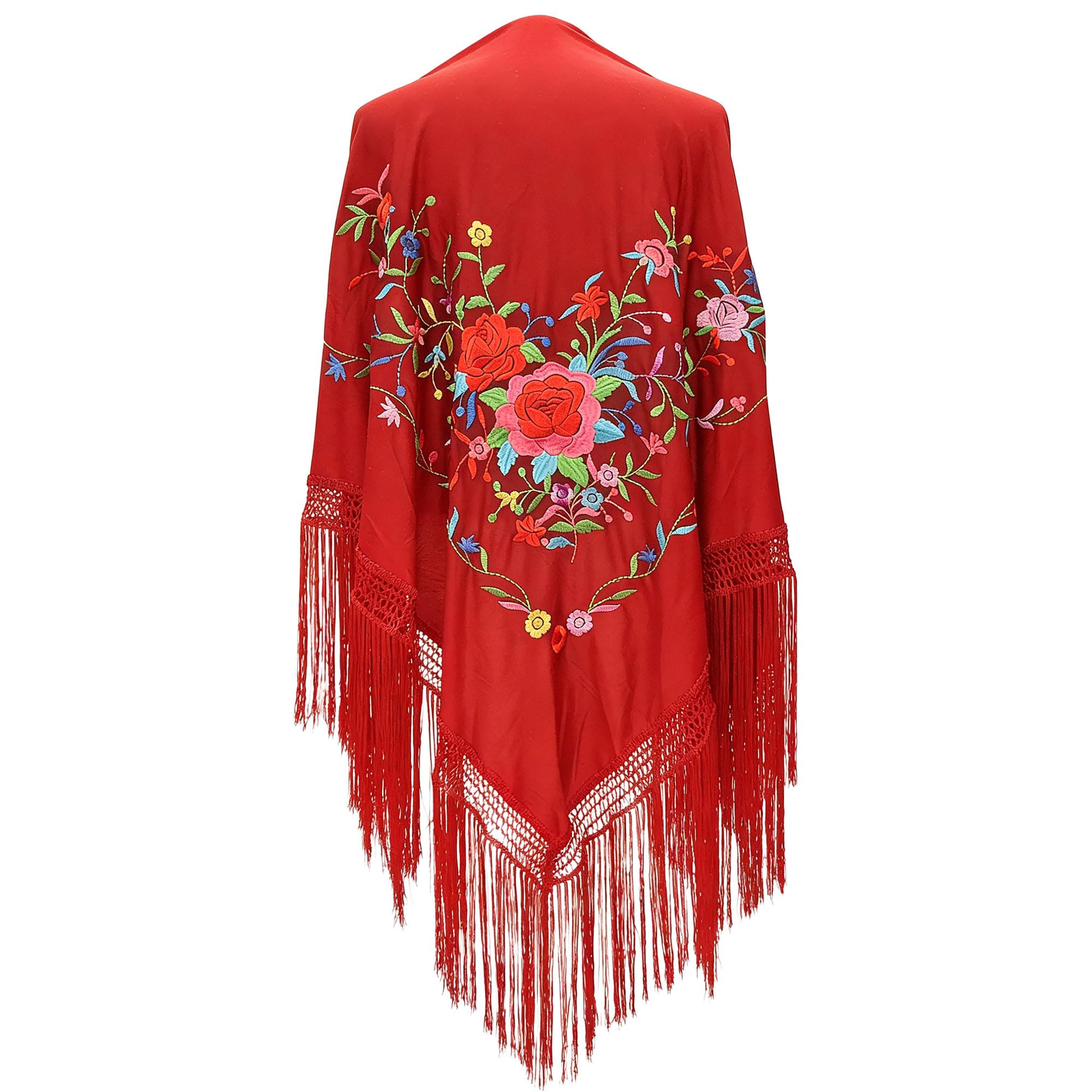 Wildarms Mantón de Sevillana Bordado con Flecos para Flamenco Feria Disfraz Baile Tradicional Mujer — view 21