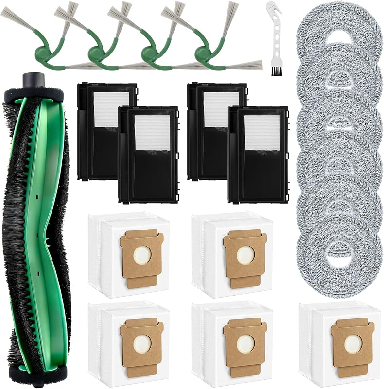 21 Pack Accessories Kit for iRobot Roomba 415X/ Plus 516 Combo Robot Vacuum | Plus 415/ 515/ 416/ 575/ 575X Combo Vacuum Replacement 1 Main Brush, 4 HEPA Filter, 4 Side Brushes, 5 Dust Bag, 6 Mop Cloths