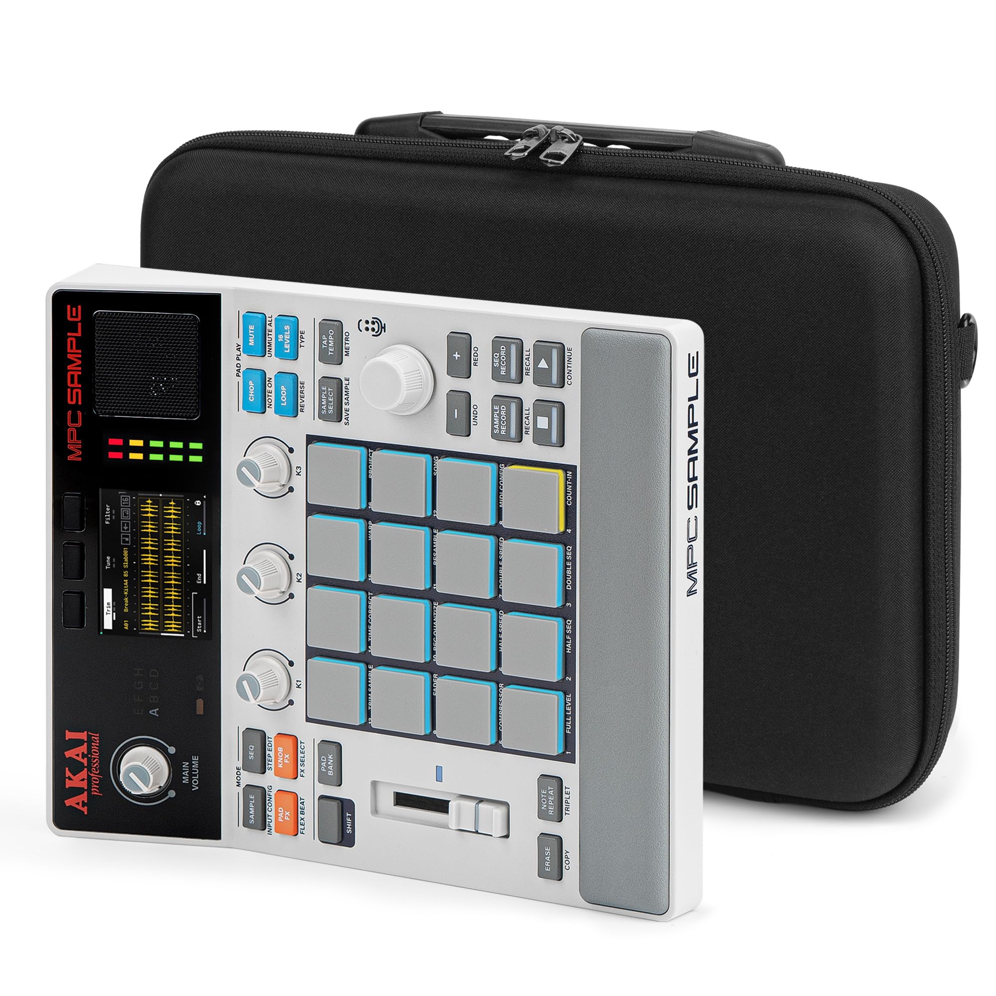 Geekria Hard Shell Travel Case Compatible with Akai Professional MPC Sample Portable Groovebox, Audio Sampler Carrying Bag (Black) - 4