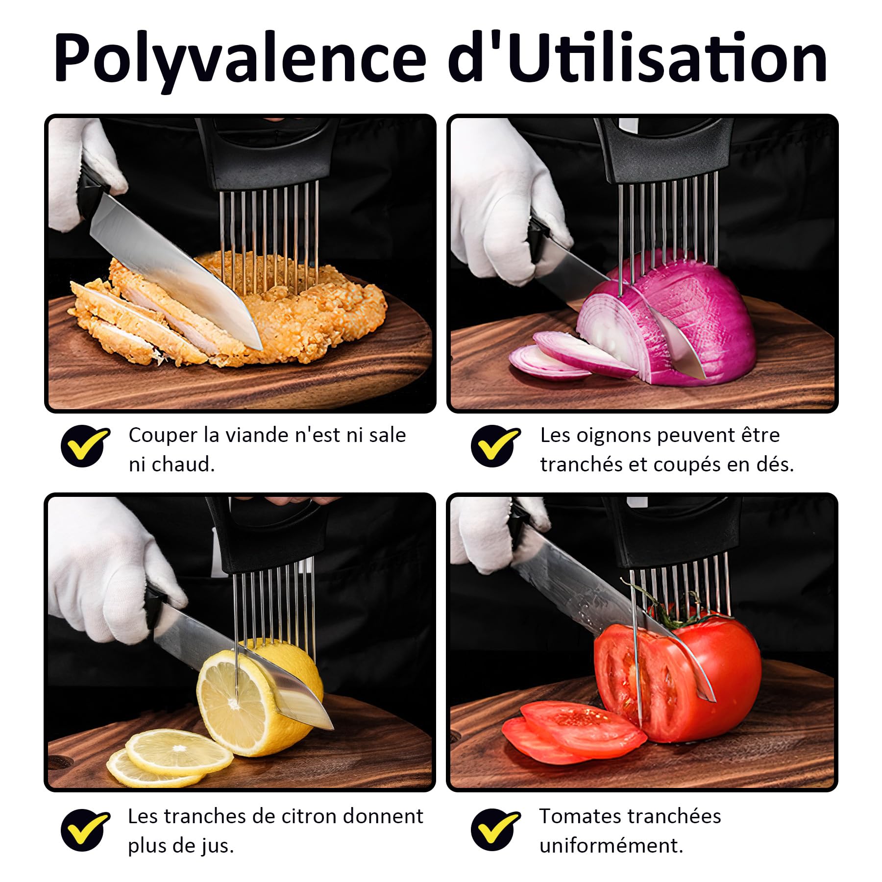 Brelet Lot de 2 Coupe Oignon Manuel en Acier Inoxydable pour Trancher Légumes Gadget Cuisine