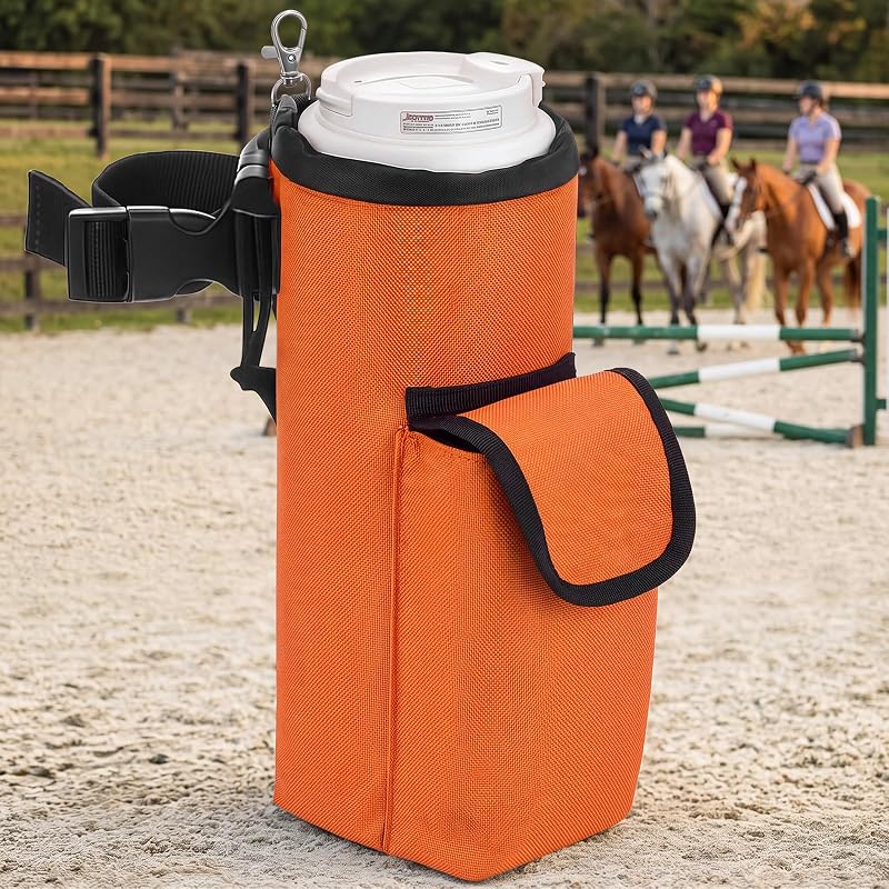 Porta-Garrafa para Sela com Bolsos e Alça Ajustável Soulchen Laranja