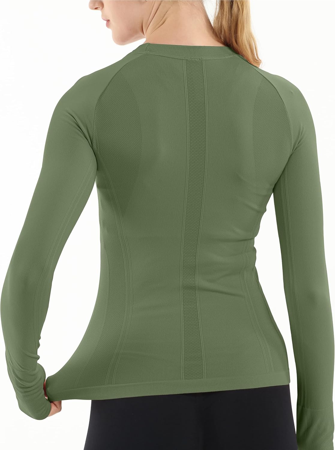 MathCat Seamless Workout Shirts for Women Long Sleeve Yoga Tops Sports Running Shirt Breathable Athletic Top Slim Fit XS-XL - Image 4