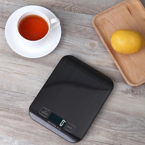Torchtree Torchtree Kitchen Scales, 22lb Food Scale with Batteries, 5 Units with Tare Function, Touch Button, Backlit LCD, Black-10kg in use