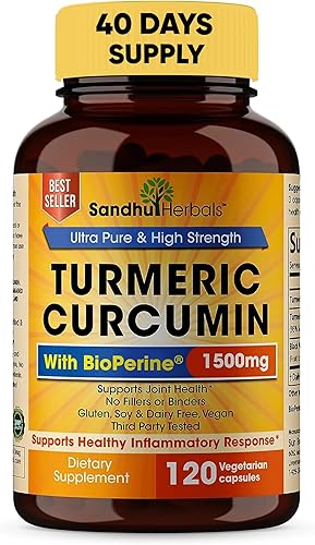 Miniatura 5 de Sandhu Herbals Ashwagandha orgánica 4 en 1 con zinc y curcumina de cúrcuma orgánica con extracto de pimienta negra bioperina  Apoya el sistema