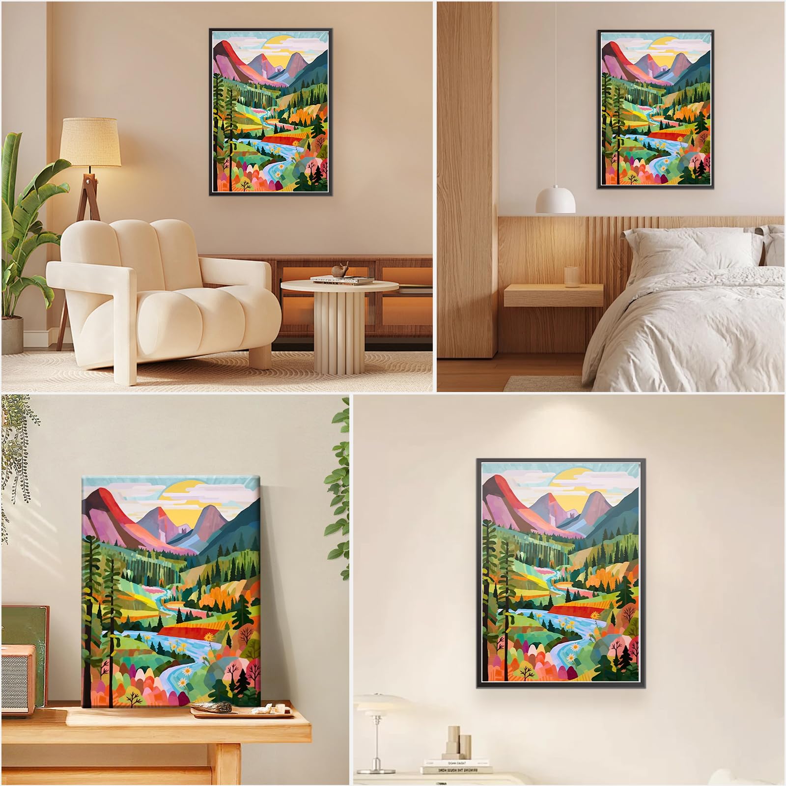 MEIYUDA Dipingere con i Numeri Adulti Paesaggio, Mare Pittura a Olio Kit Paint by Numbers, fai da te Quadri da Dipingere Numerat, Pittura Adulti Decora la Casa Regalo 40x40cm(Senza Cornice