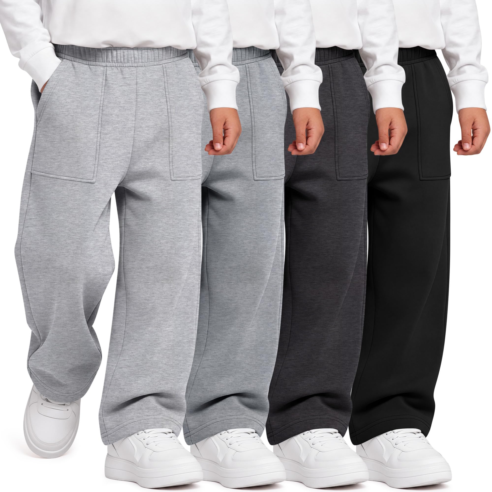 4 Pack Toddler Boys Wide Leg Baggy Sweatpants