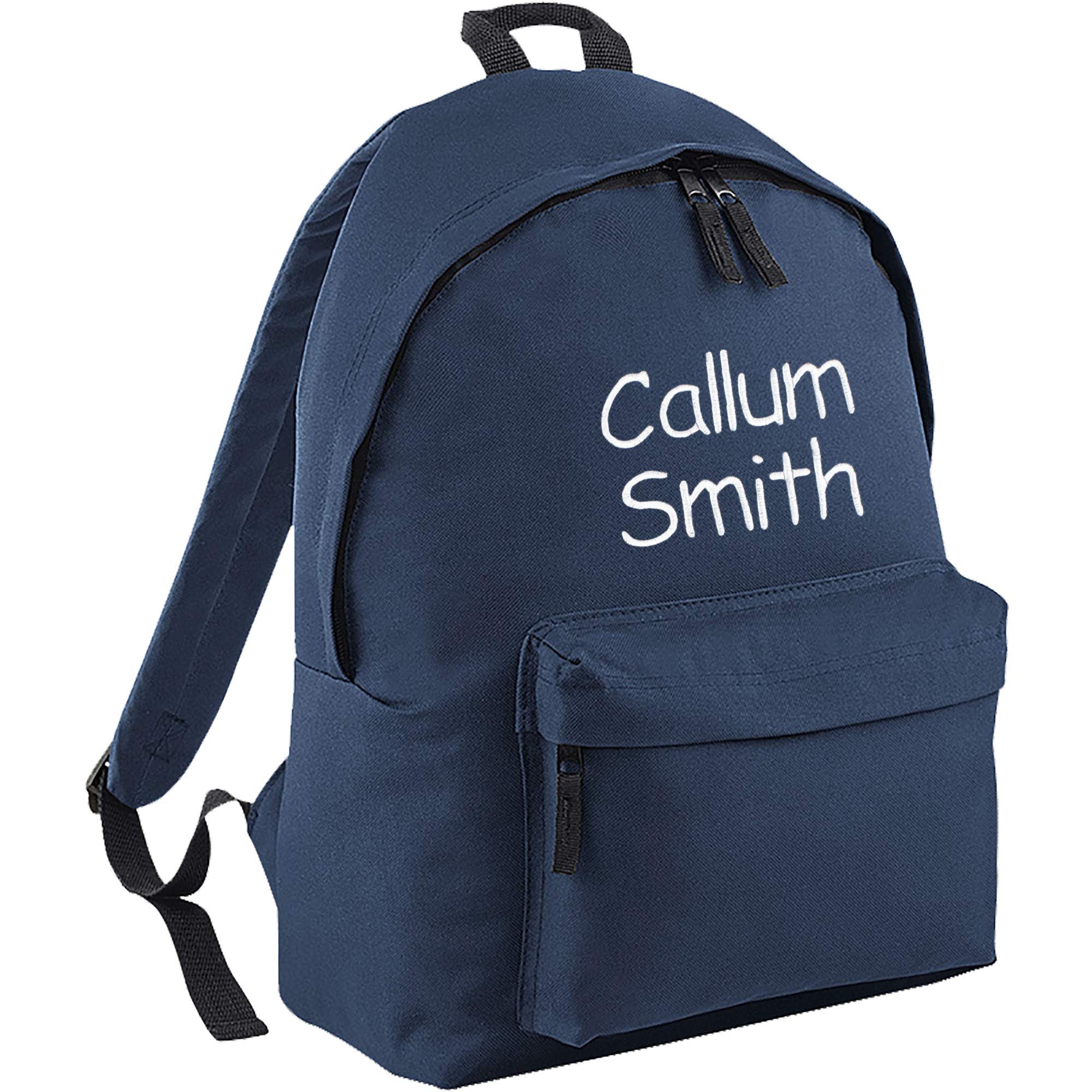 Teddyts Navy Blue Personalised Embroidered Name Junior School Backpack Bag (Navy Blue)
