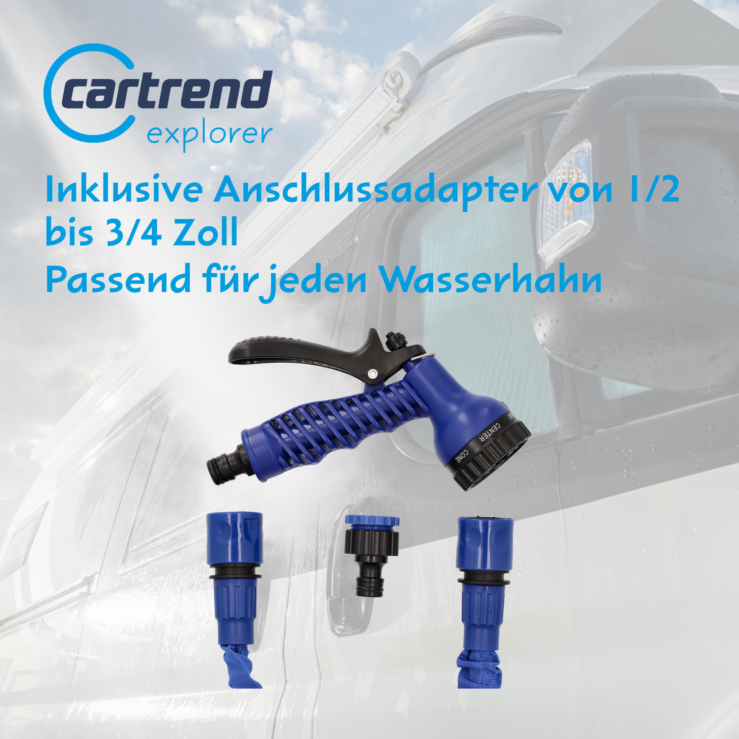 Cartrend 10386 - Tubo flessibile per l'acqua per caravan, roulotte, accessori per roulotte, dimensioni: 5 - 15 m