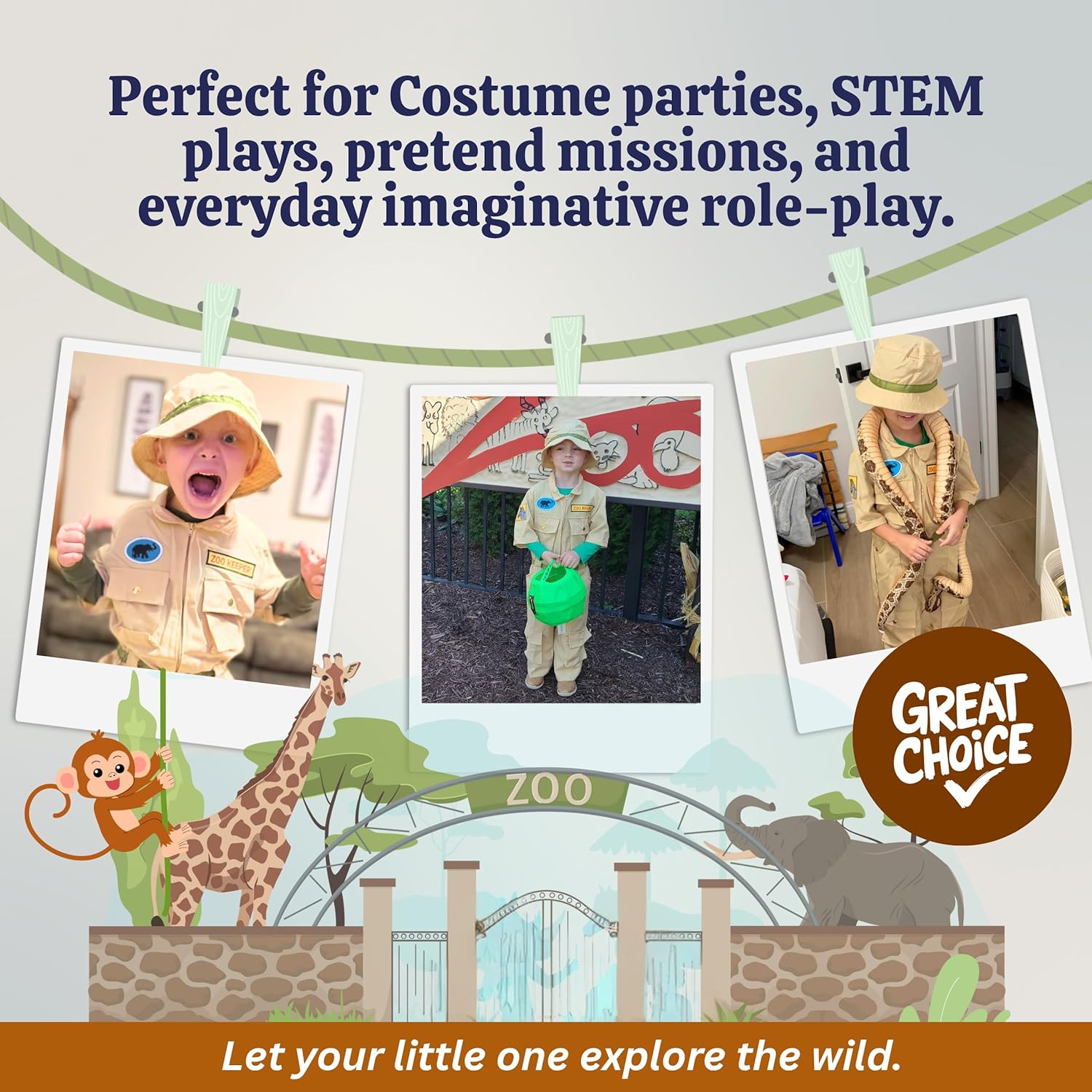 Dress Up America Zookeeper Costume For Kids - Safari Explorer Set For Boys And Girls - Image 6