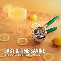 Vista 2 de Zulay Kitchen Exprimidor de Limón de Acero Inoxidable con Tazón Exprimidor de Metal Sólido Premium de Servicio Pesado y Mangos de Silicona de Grado
