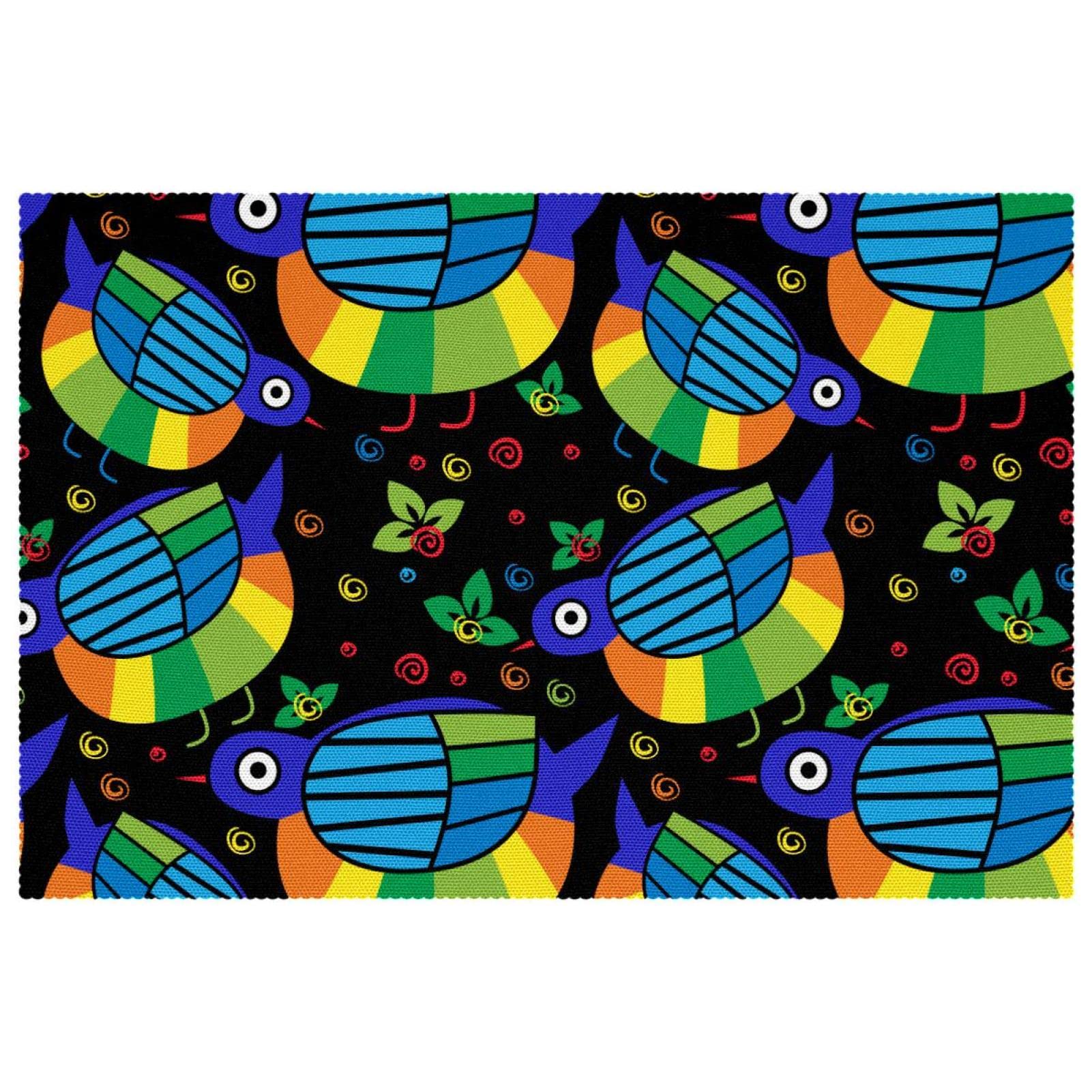 Sets de table oiseaux vert bleu pour embellir vos repas de famille chaleureux