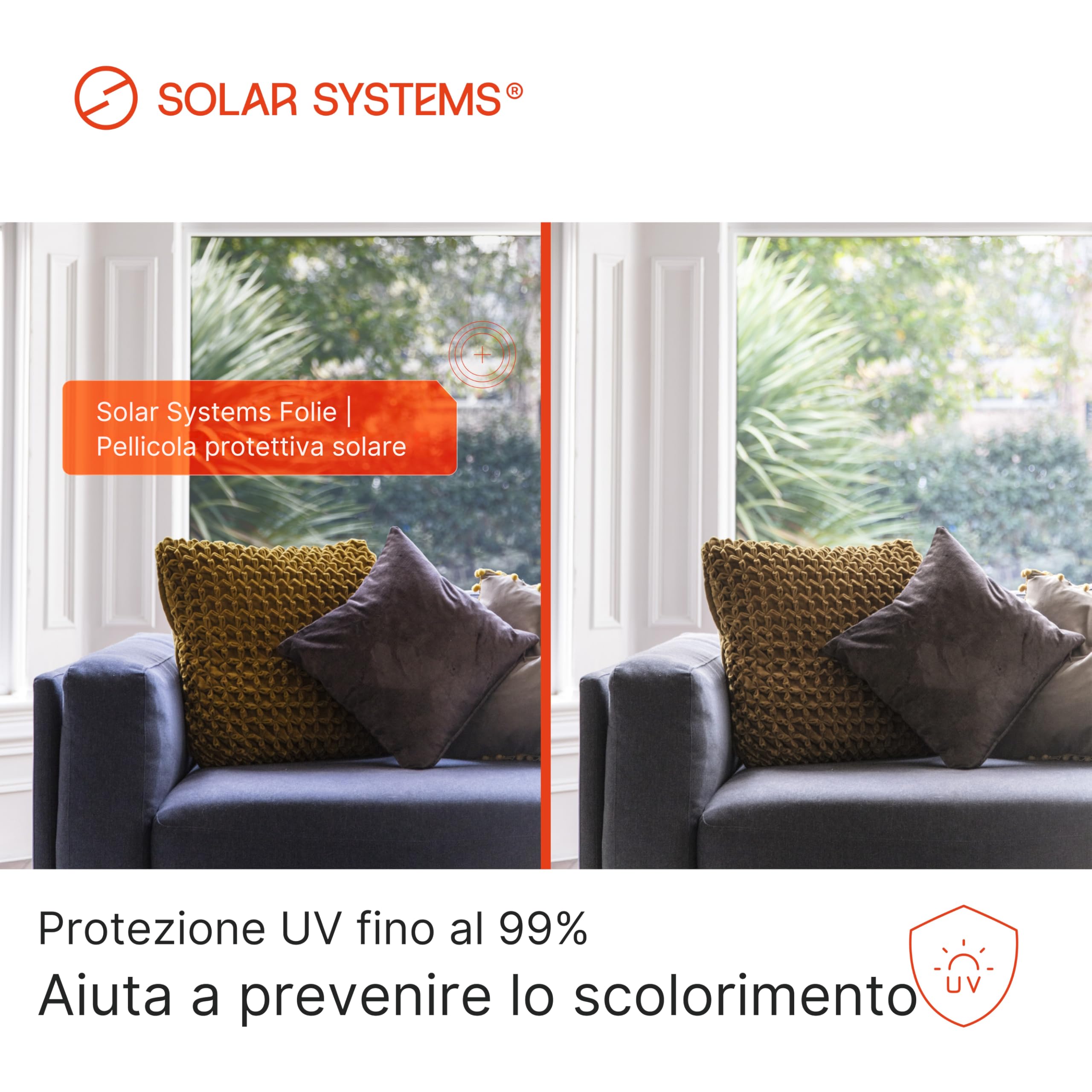 SOLAR SYSTEMS - Pellicola per finestre protezione solare - Pellicola protezione solare finestra esterna - con protezione privacy, autoadesiva - protezione termica, solare, UV - 75x200cm