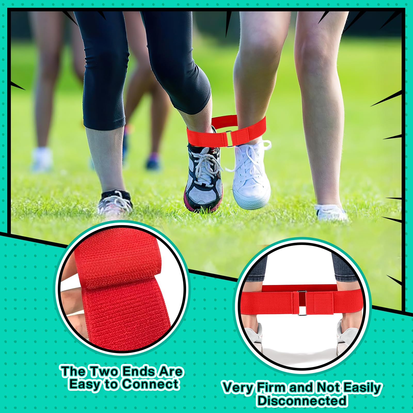 Sports and Outdoors, Sports Day Kit, 4 Potato Sack Race Bags, 4 Pairs of Foot Straps, 12 Medals, 5 Whistles, Perfect for Outside Backyard Field Day Birthday Party Games — view 5