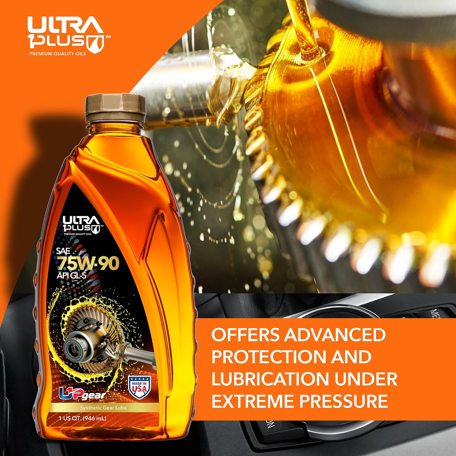 ULTRA 1PLUS SAE 75W-90 Synthetic Gear Oil GL-5 (QT)