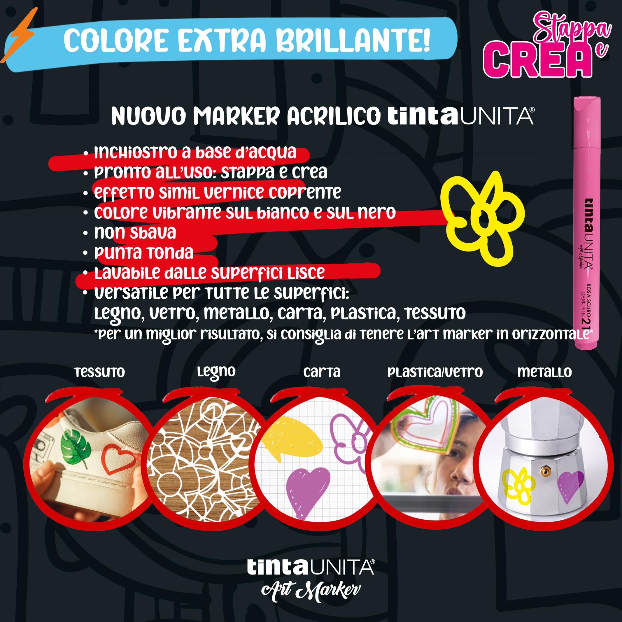 Tinta Unita ASTUCCIO MAKI BOX ART MARKER ACRILICO PZ.24 COL. ASSORTITI