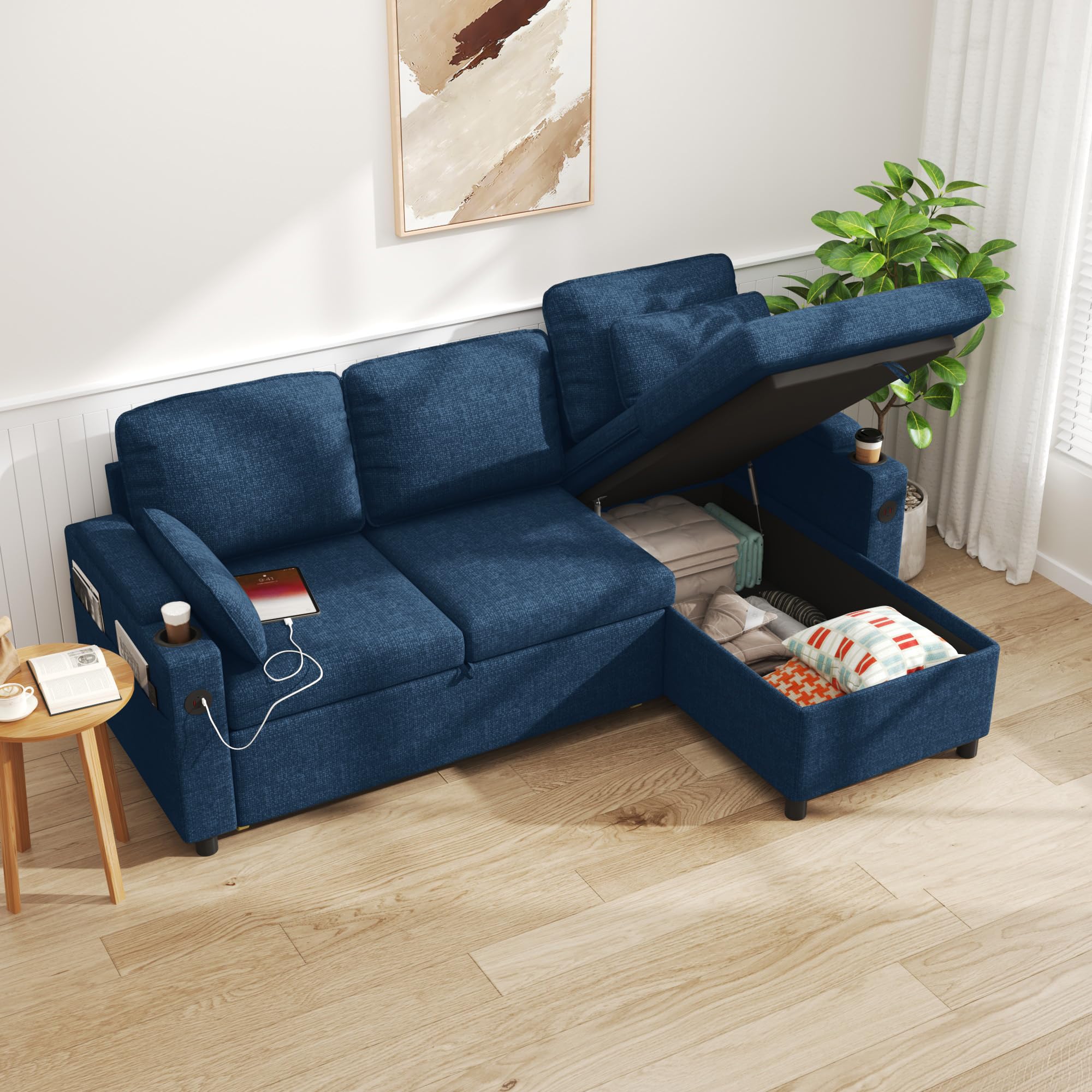 DURASPACE Schlafsofa Ausziehbarer 2 in 1 Sektional Schlafsofa Couches