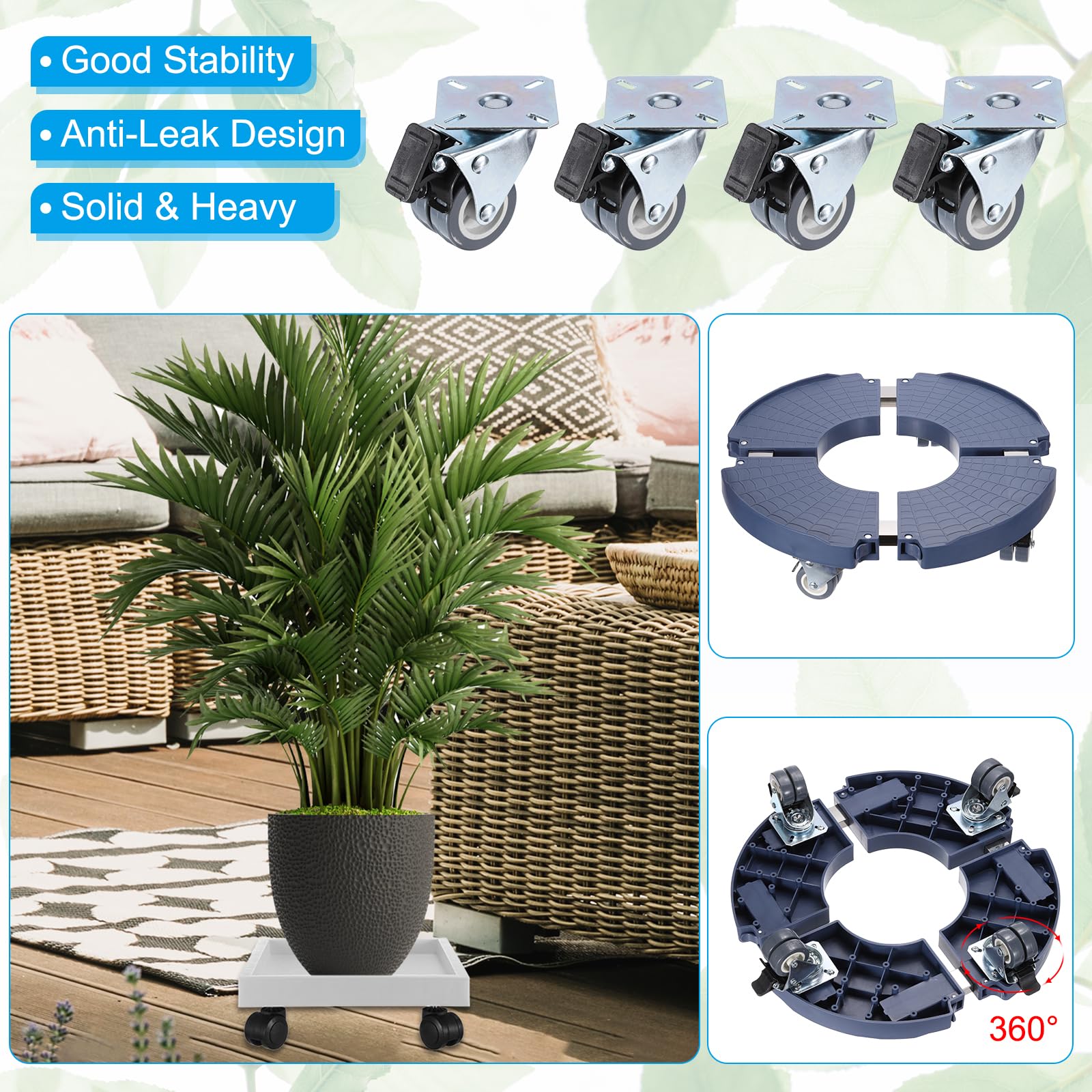PATIKIL Plant Stand with Wheels - Image 3