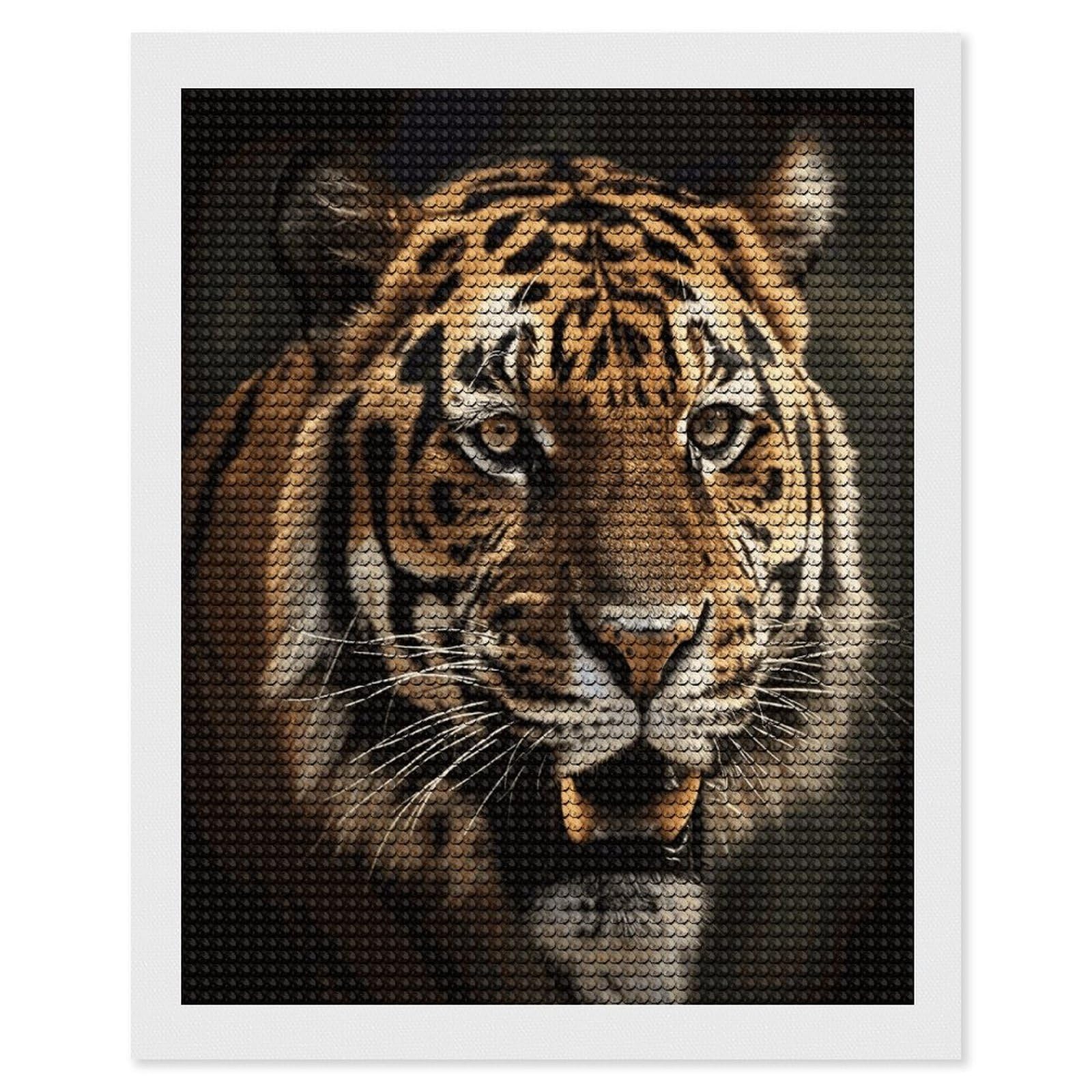 FekiLoot Tiger Diamond Art Kits for Adults Diamond Painting Kits for Beginners DIY Diamond Art Kits Round Full Drill Diamond Dot Gem Painting for Home Wall Decor Gift 16"x20"