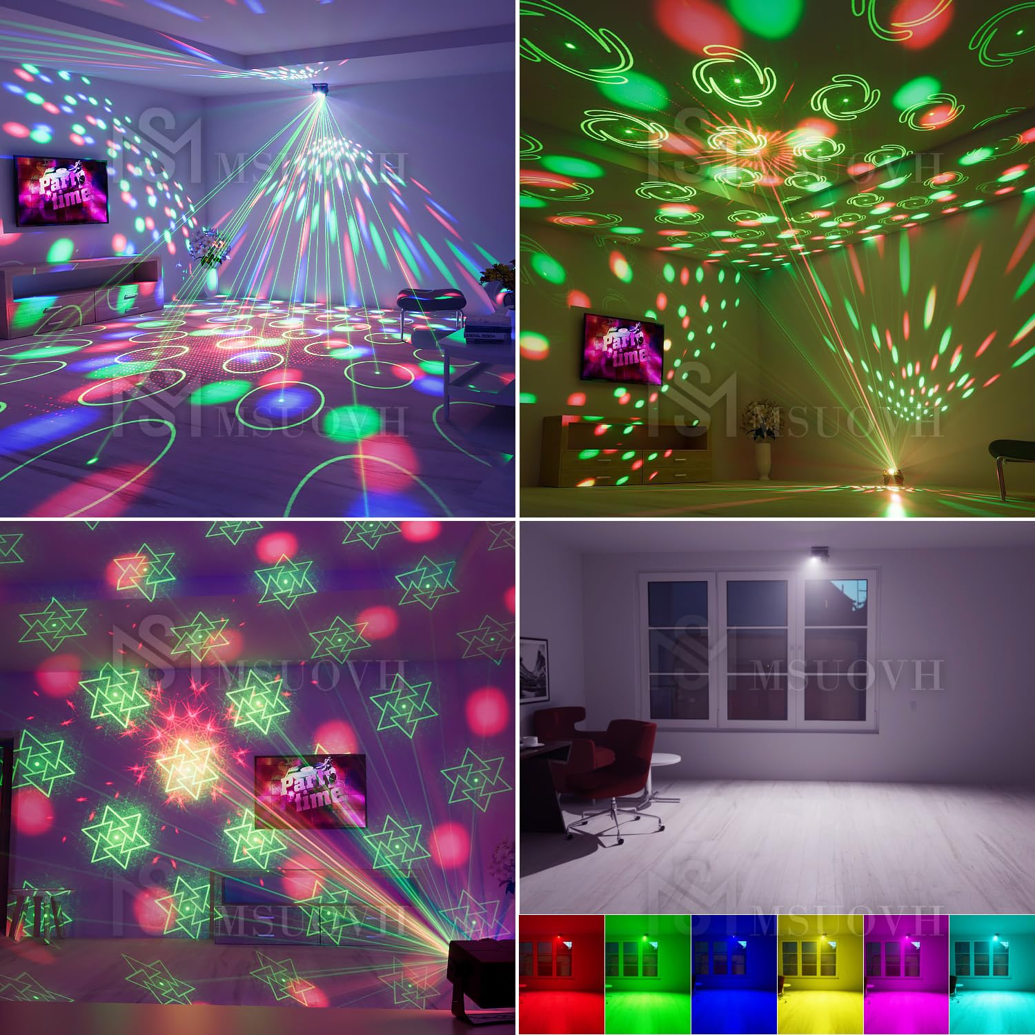 Palla da discoteca Luci per feste Dj Luce da discoteca Suono Attivata Strobe Luce del palcoscenico per feste Indoor Dance Regalo di compleanno Bar Club Matrimonio Rave Home Room Karaoke Capodanno