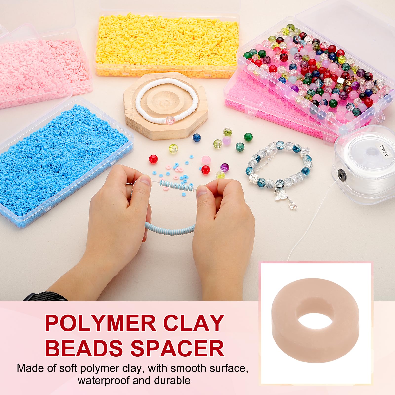 PATIKIL 4mm Polymer Clay Beads Spacer - Image 3