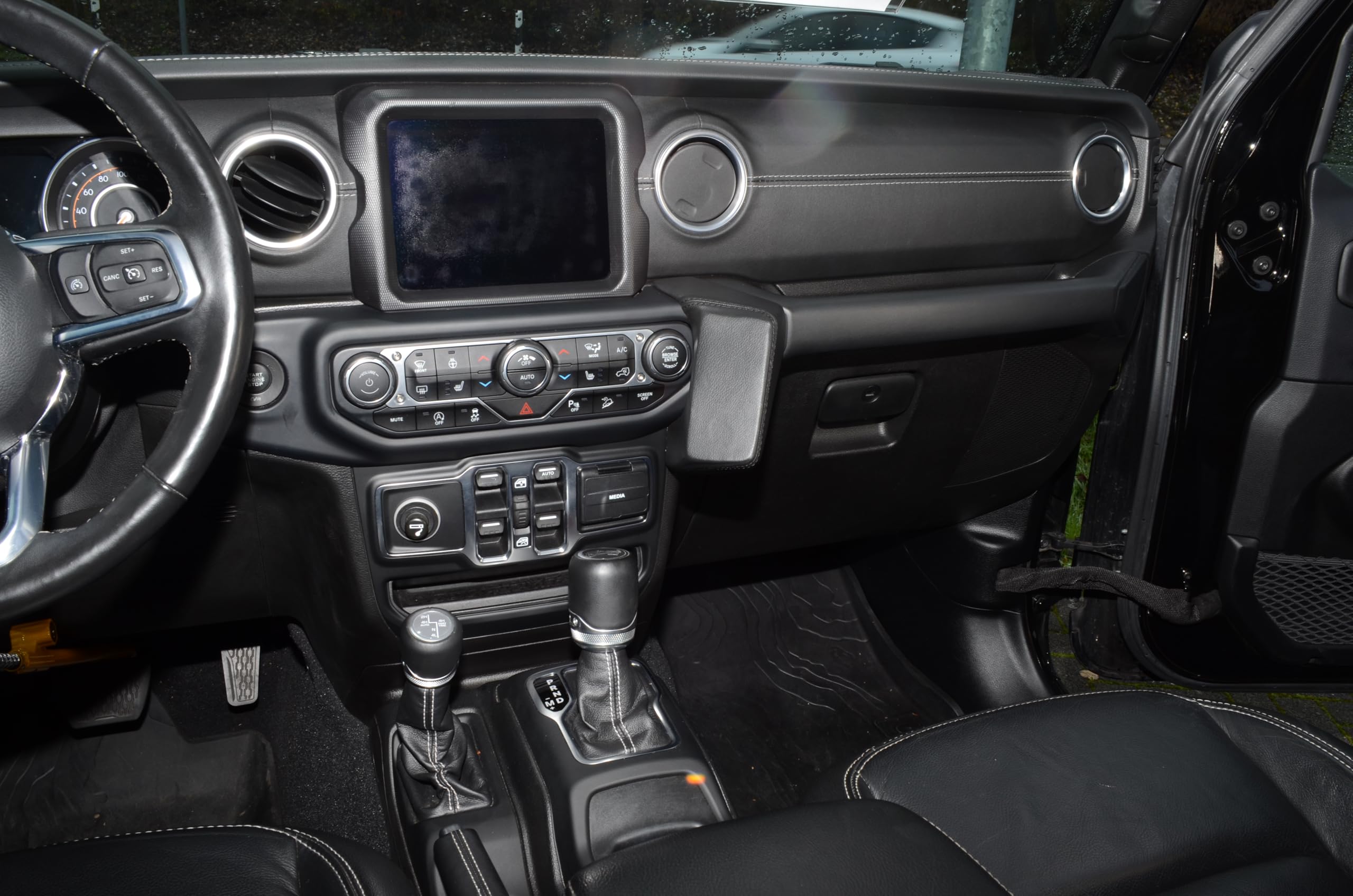 KUDA Uchwyt pasujący do Jeep Wrangler (typ JL) od 2018 / Gladiator 69 sztuczna skóra czarna